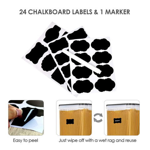 Vtopmart kitchen pantry organization for cereals, flour, and snacks