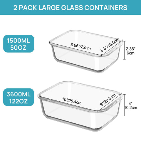Vtopmart large glass container suitable for baking casseroles and roasts