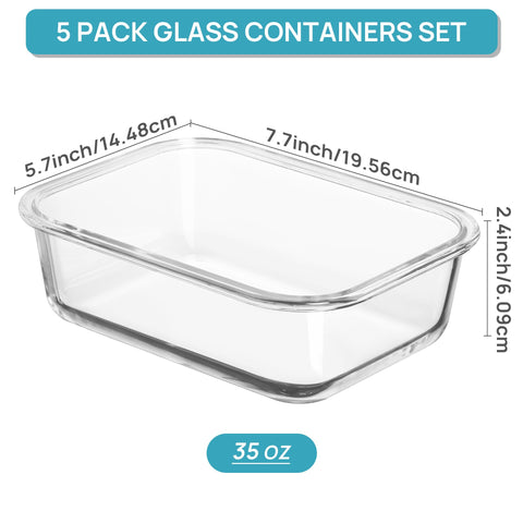Vtopmart meal prep containers showcase a stackable rectangular design for compact pantry organization.