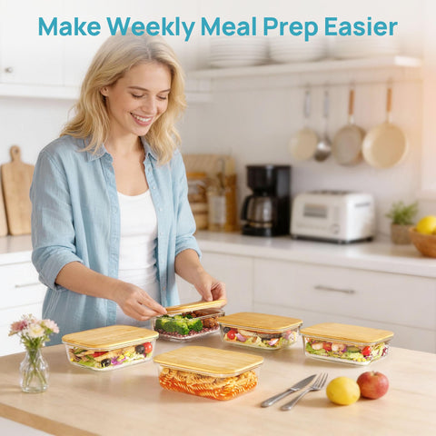 Vtopmart BPA-free glass keeps foods fresh with stain-resistant clarity.