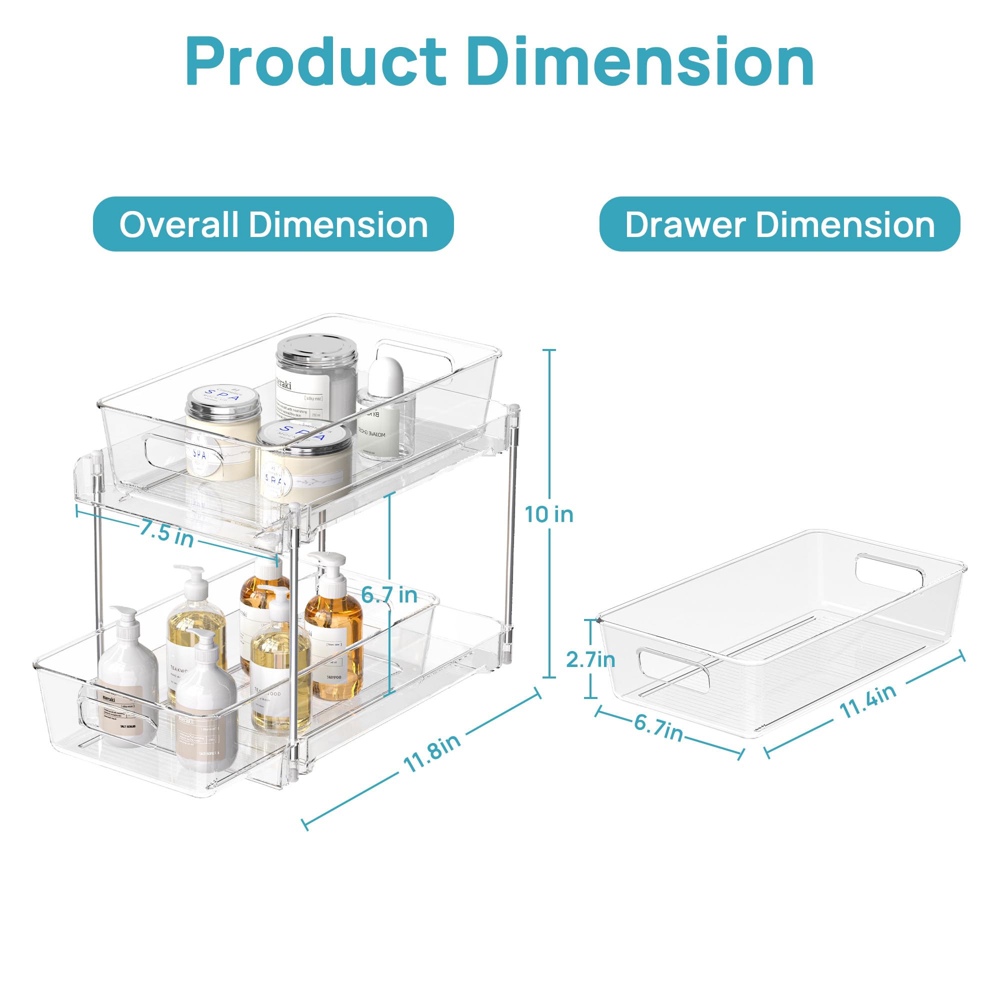 Vtopmart pull-out drawer tracks ensure smooth sliding and stable access.