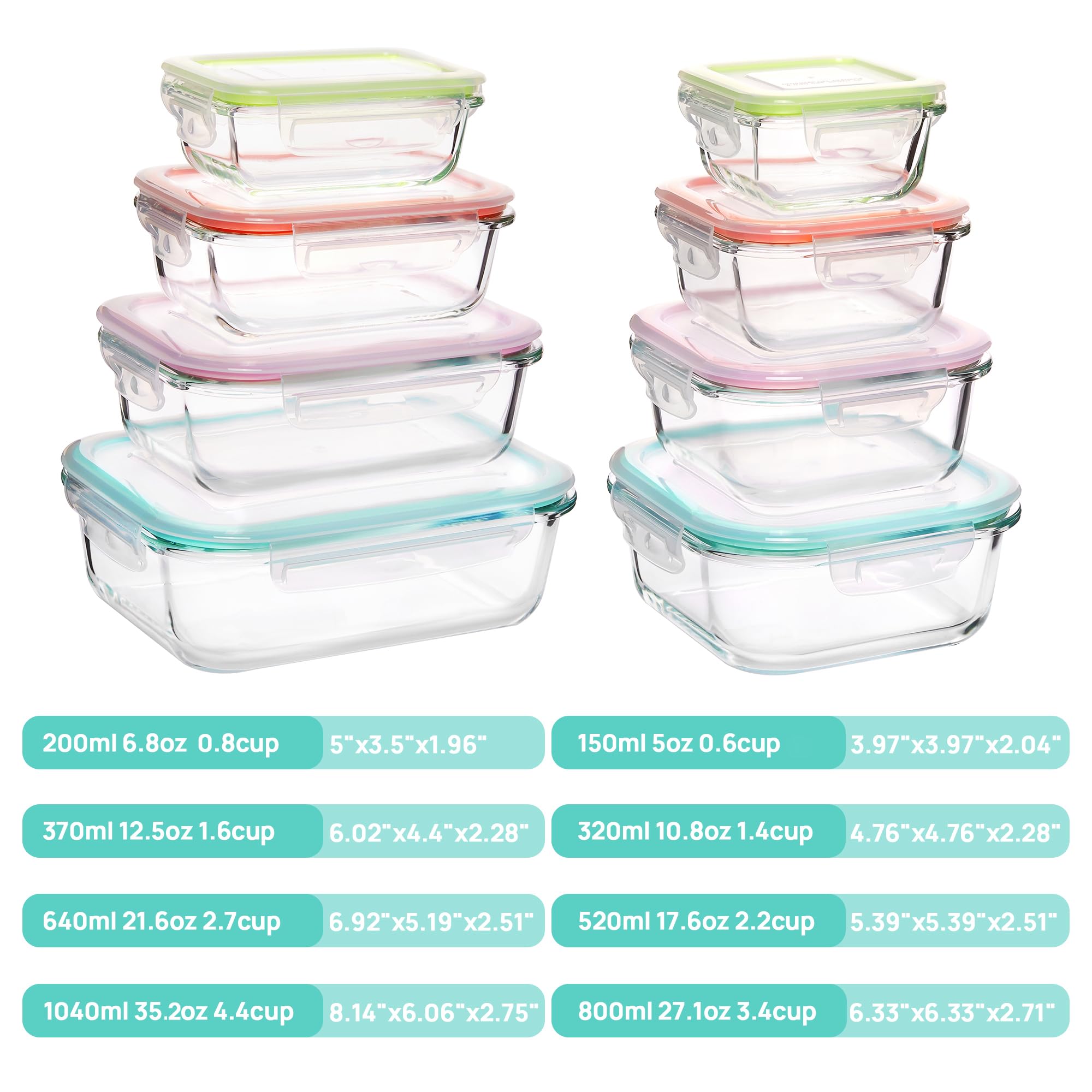 Vtopmart rectangular containers with secure lids to prevent leaks during transit
