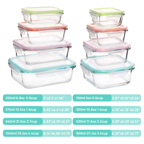 Vtopmart rectangular containers with secure lids to prevent leaks during transit