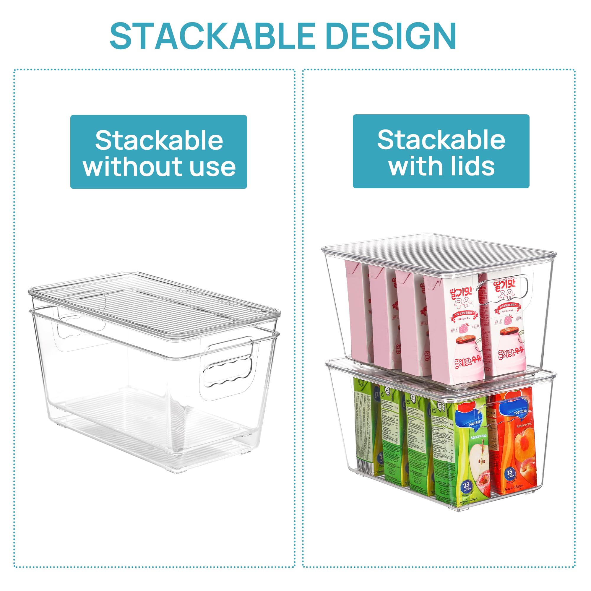 Vtopmart see through bin for quick visibility and organization