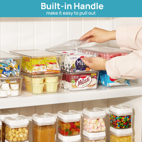 Vtopmart compact bin with lid protects items from dust.