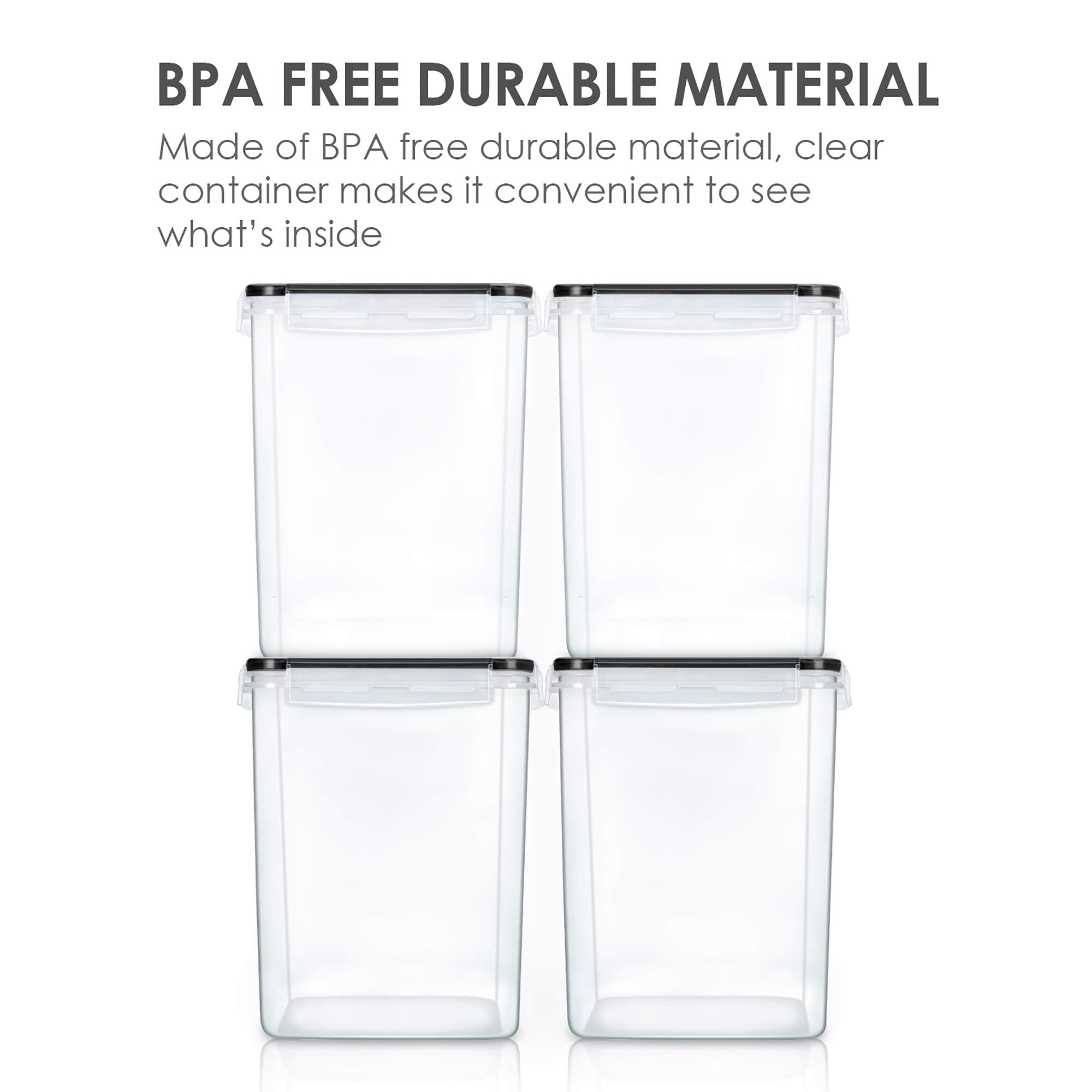 Vtopmart side-locking lids seal freshness and protect stored foods.