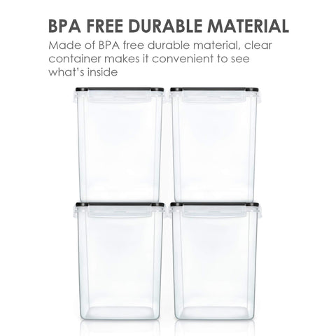 Vtopmart side-locking lids seal freshness and protect stored foods.