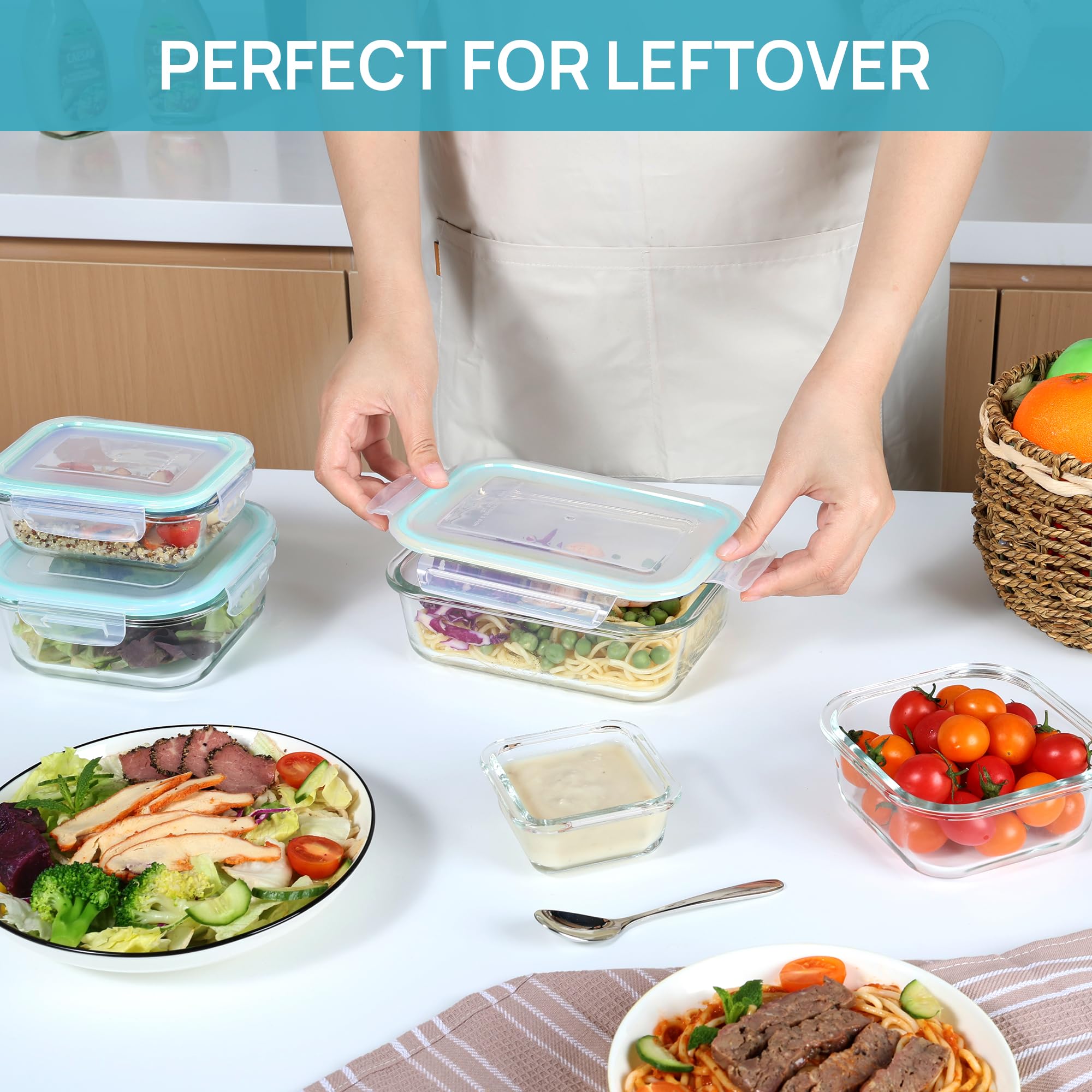 Vtopmart stackable design saves cabinet space when not in use.