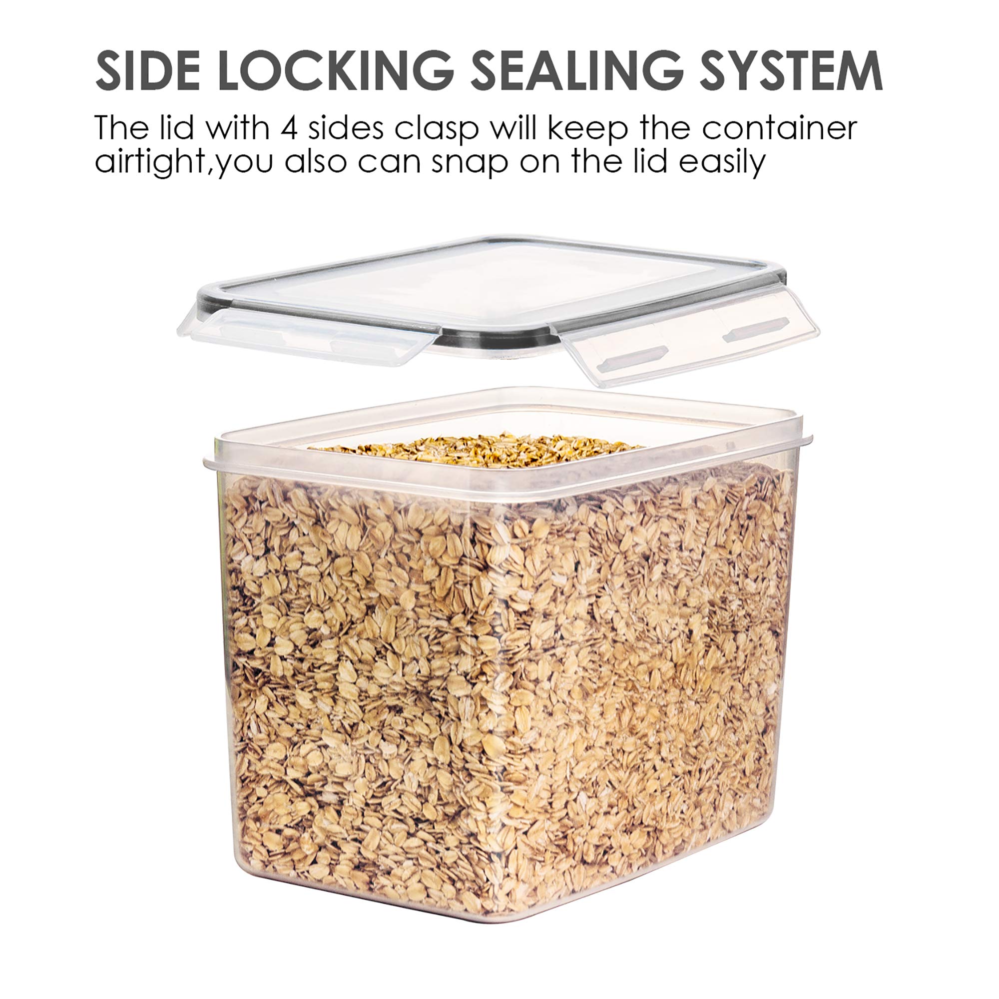 Vtopmart stackable pantry containers maximize space.