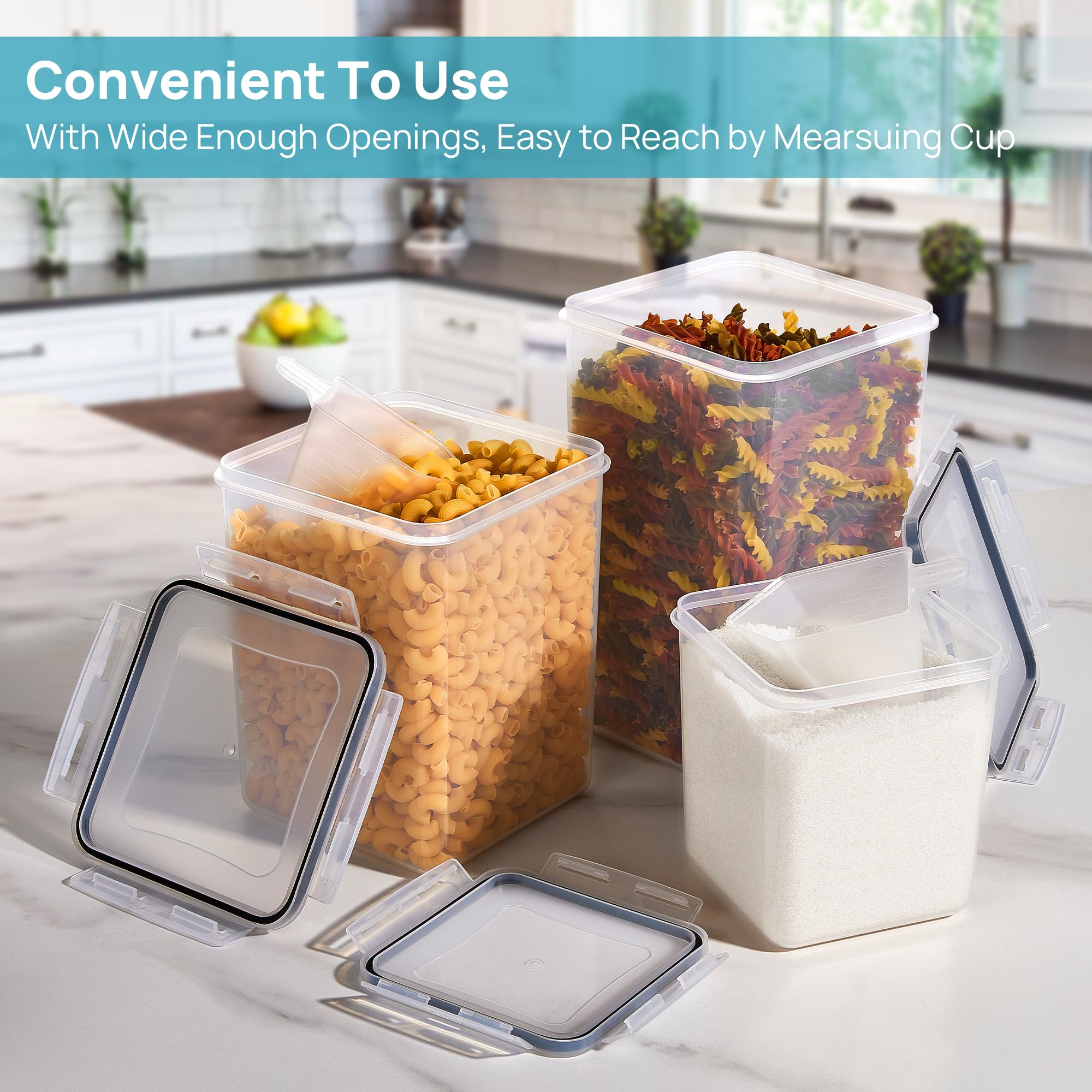 Stackable design by Vtopmart saves space while keeping bulk pantry staples organized.
