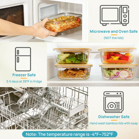 Vtopmart crystal-clear glass enables easy content visibility for smart meal planning.