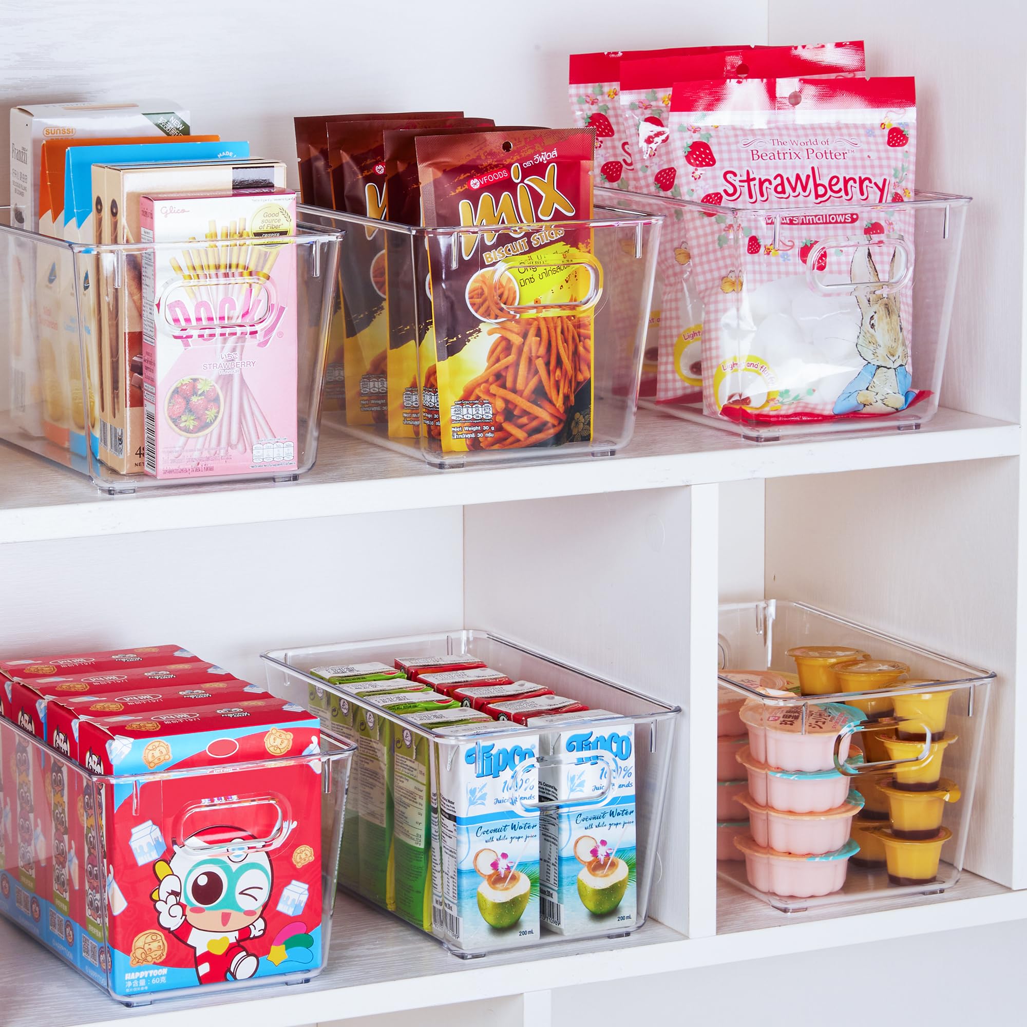 Vtopmart storage bin with built-in handles for easy carry and retrieval