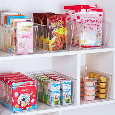 Vtopmart storage bin with built-in handles for easy carry and retrieval