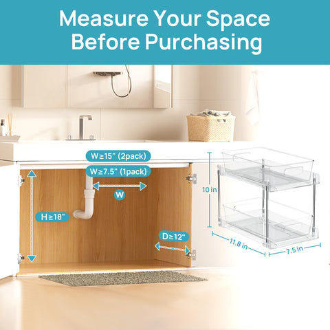 Vtopmart durable PET material resists moisture under sinks for long-lasting use.