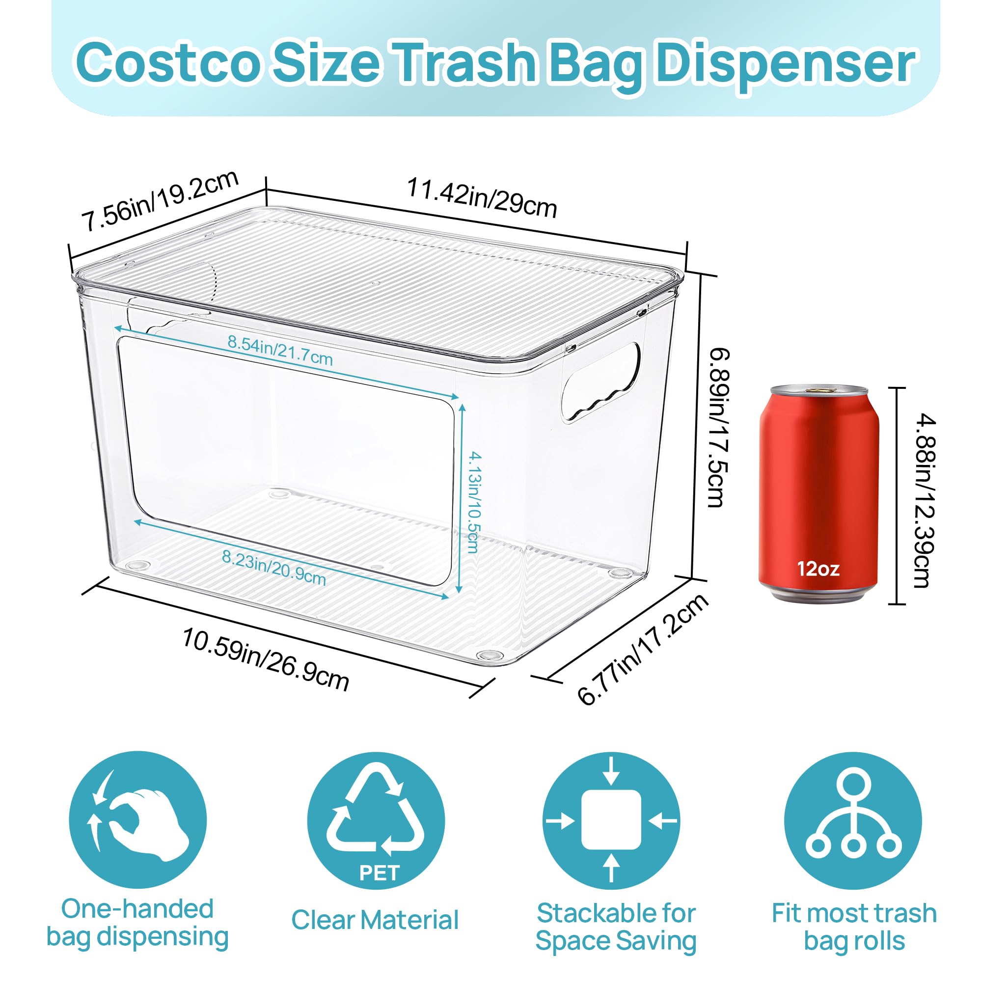 Vtopmart transparent PET material reveals bag stock at a glance.