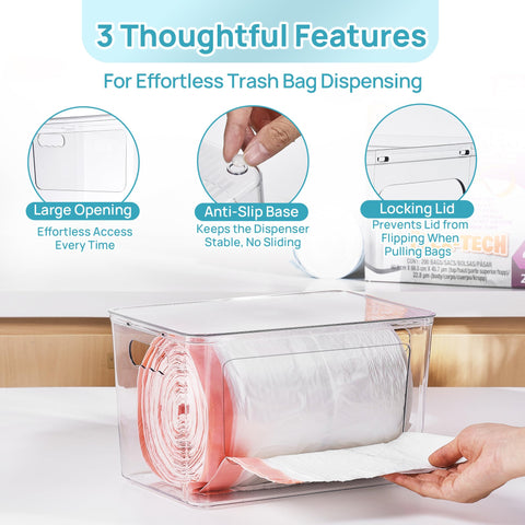 Vtopmart locking lid keeps bags neatly enclosed and prevents pop-offs.