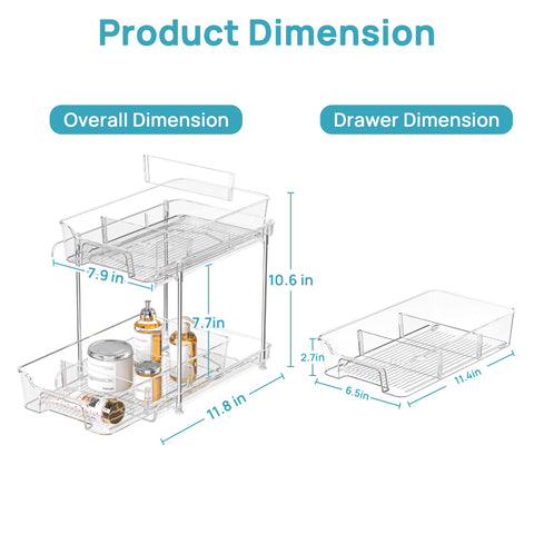 Vtopmart two-tier pull-out drawer shown in action for organized pantry storage