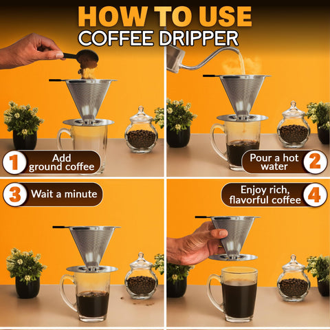 V TOWER dishwasher-safe coffee dripper for easy cleaning