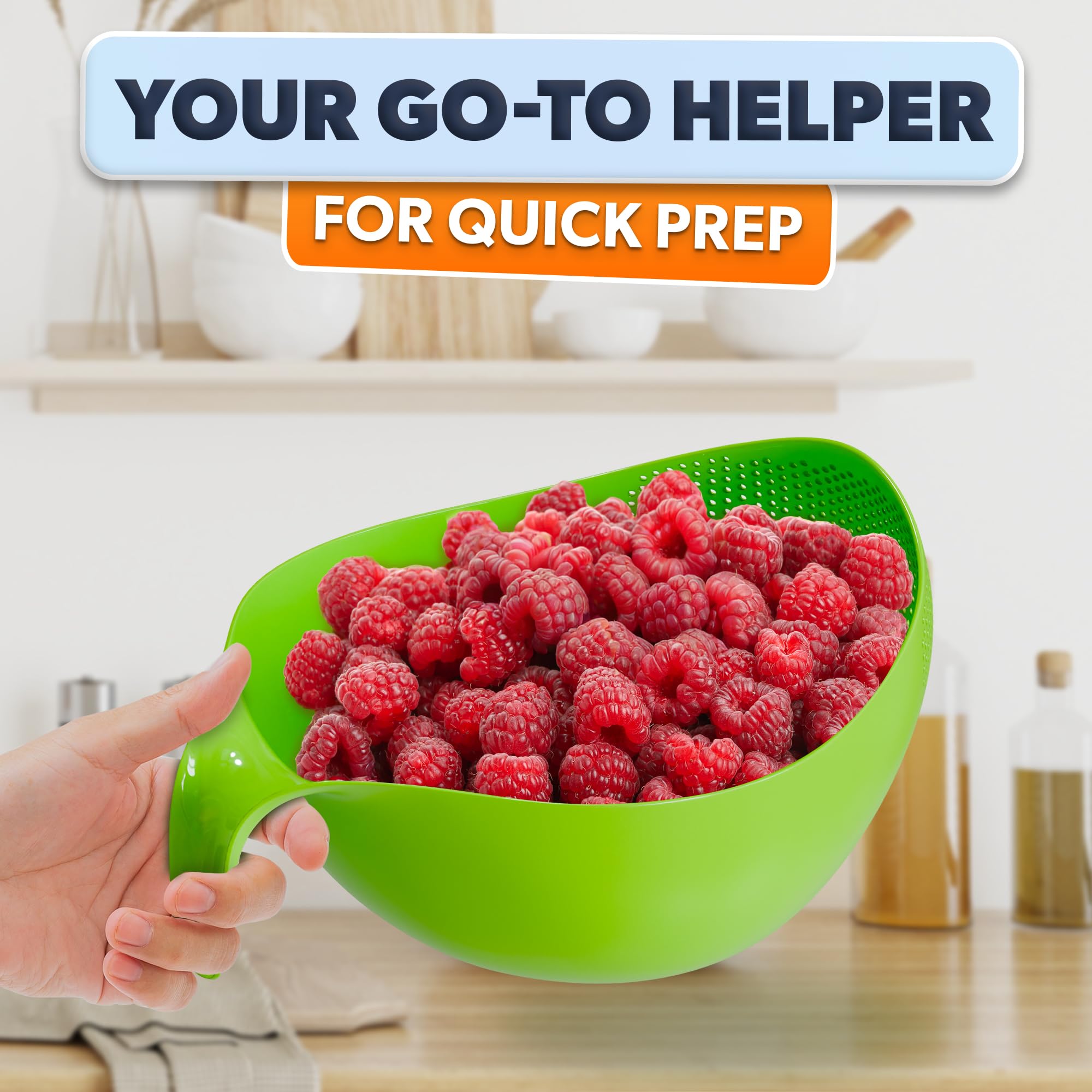V TOWER lightweight colander saves space in small kitchens