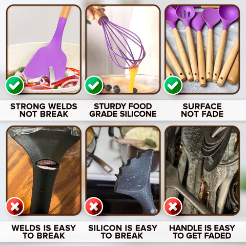 V TOWER purple silicone whisk for smooth batters