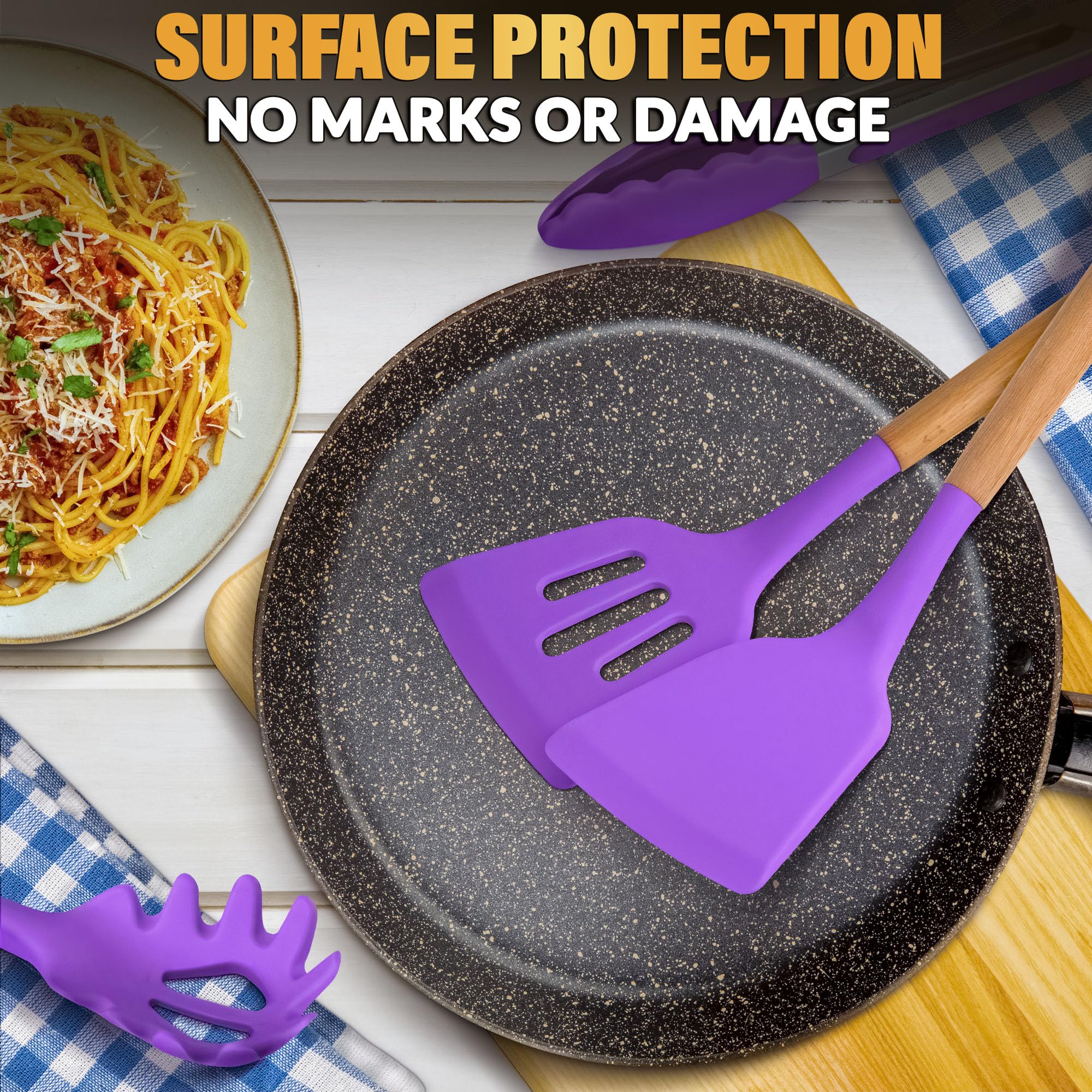 V TOWER purple utensil storage holder keeps tools organized