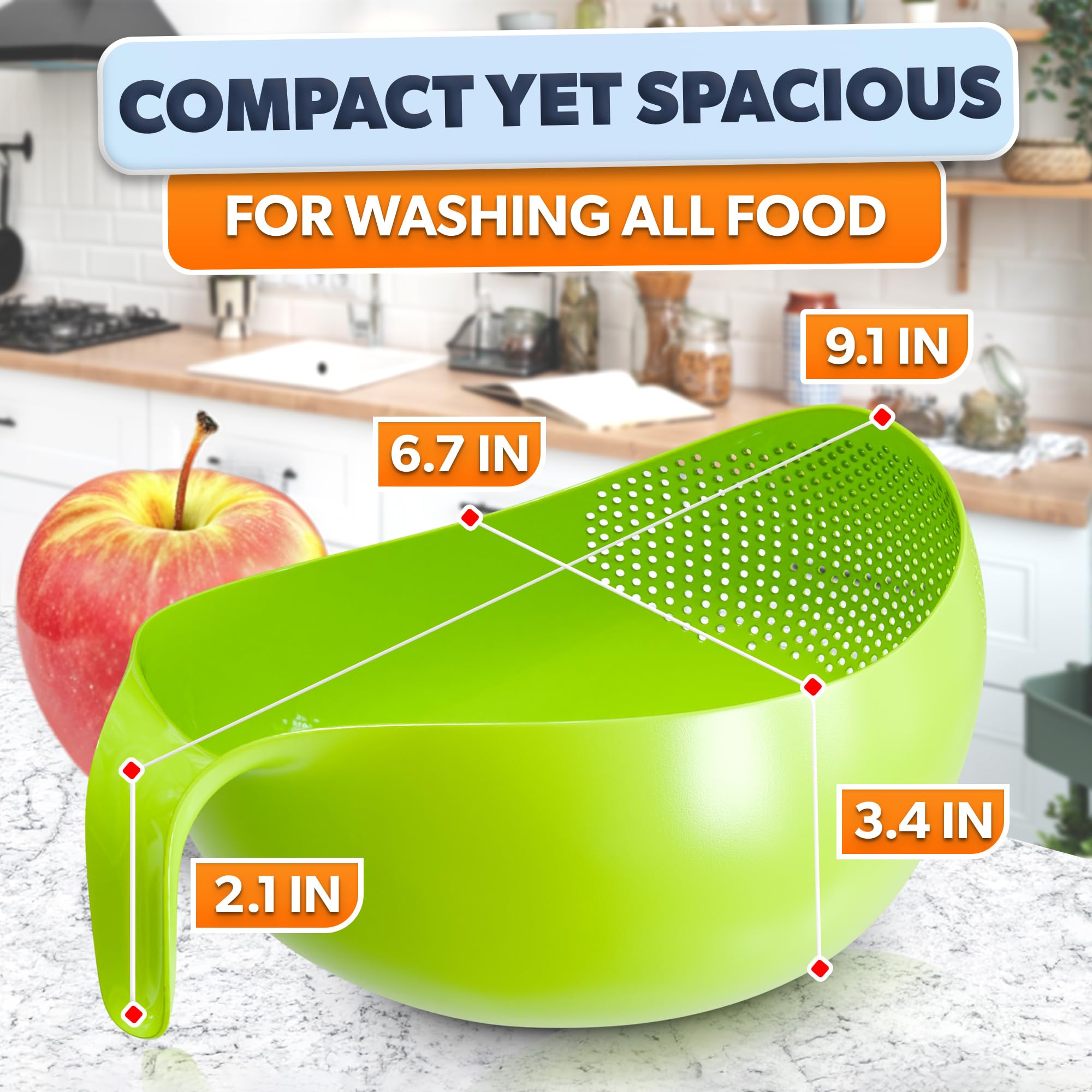 V TOWER rinse bowl with comfortable grip for easy kitchen cleaning