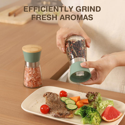 Vucchini grinders feature a durable stainless steel ring to protect contents.