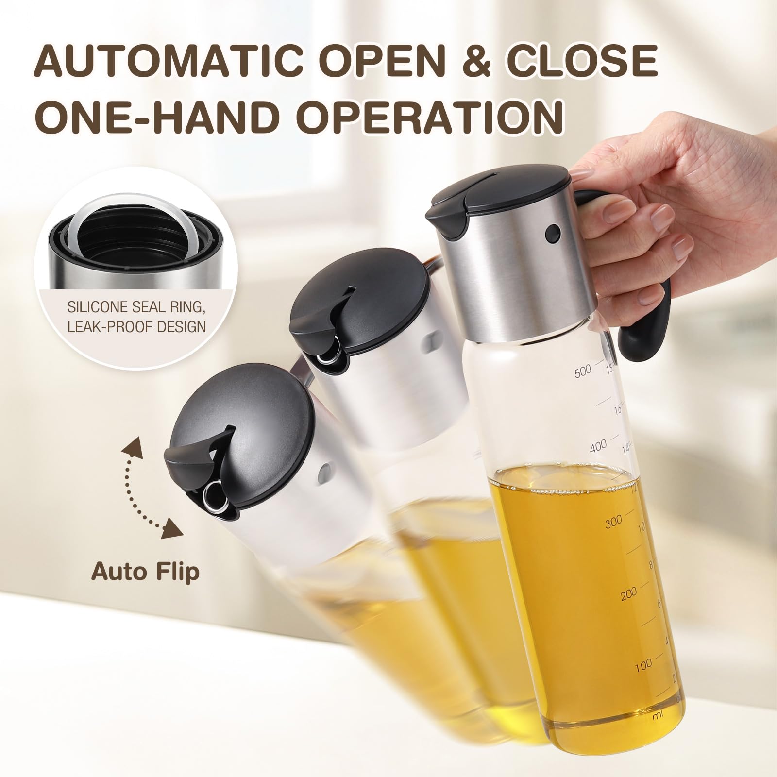 Vucchini no-drip spout helps control portions and reduces spills