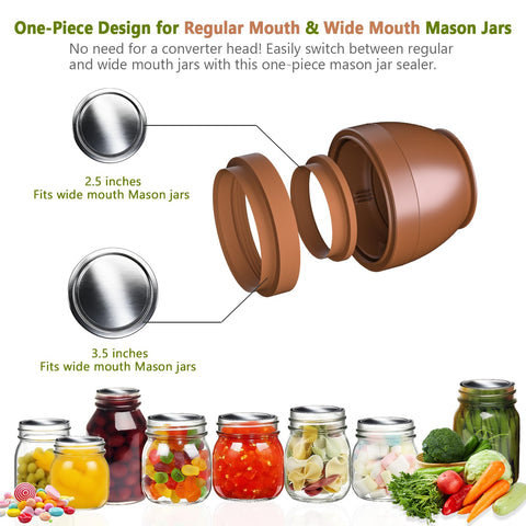 Wide-mouth seal for Mason jars enabling secure, large-batch sealing