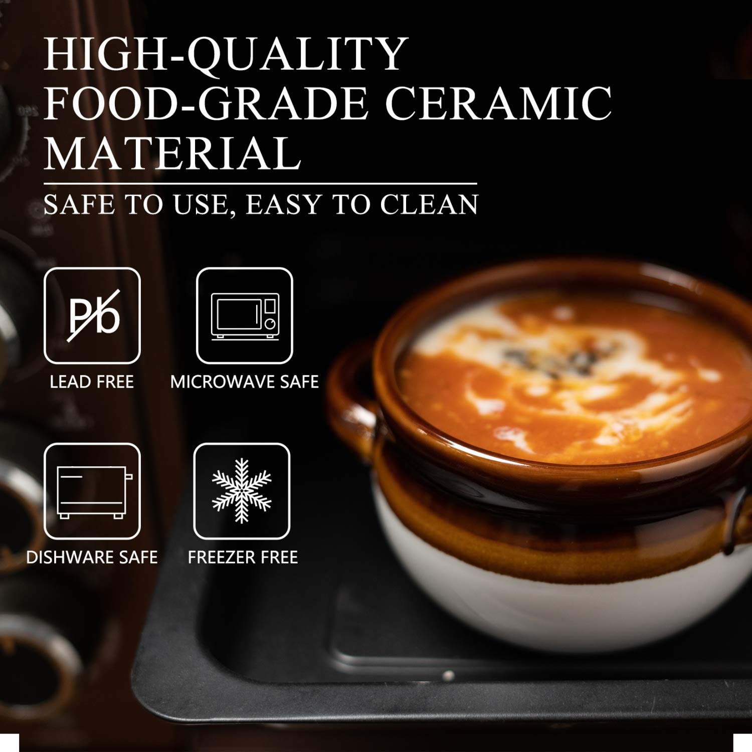 Vumdua 16-ounce oven-safe ceramic bowl ideal for warming.