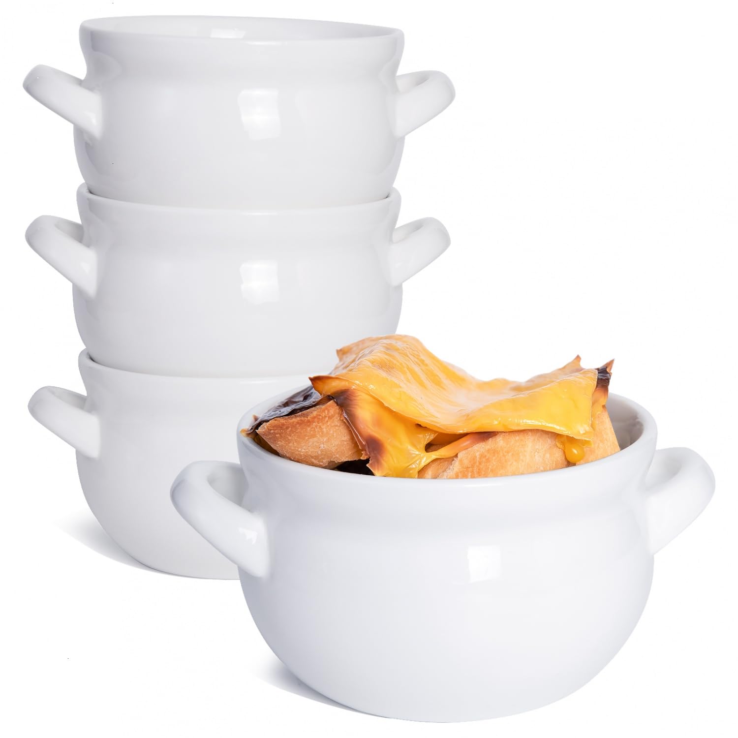 Vumdua 16oz soup bowls with handles for easy oven-to-table serving.