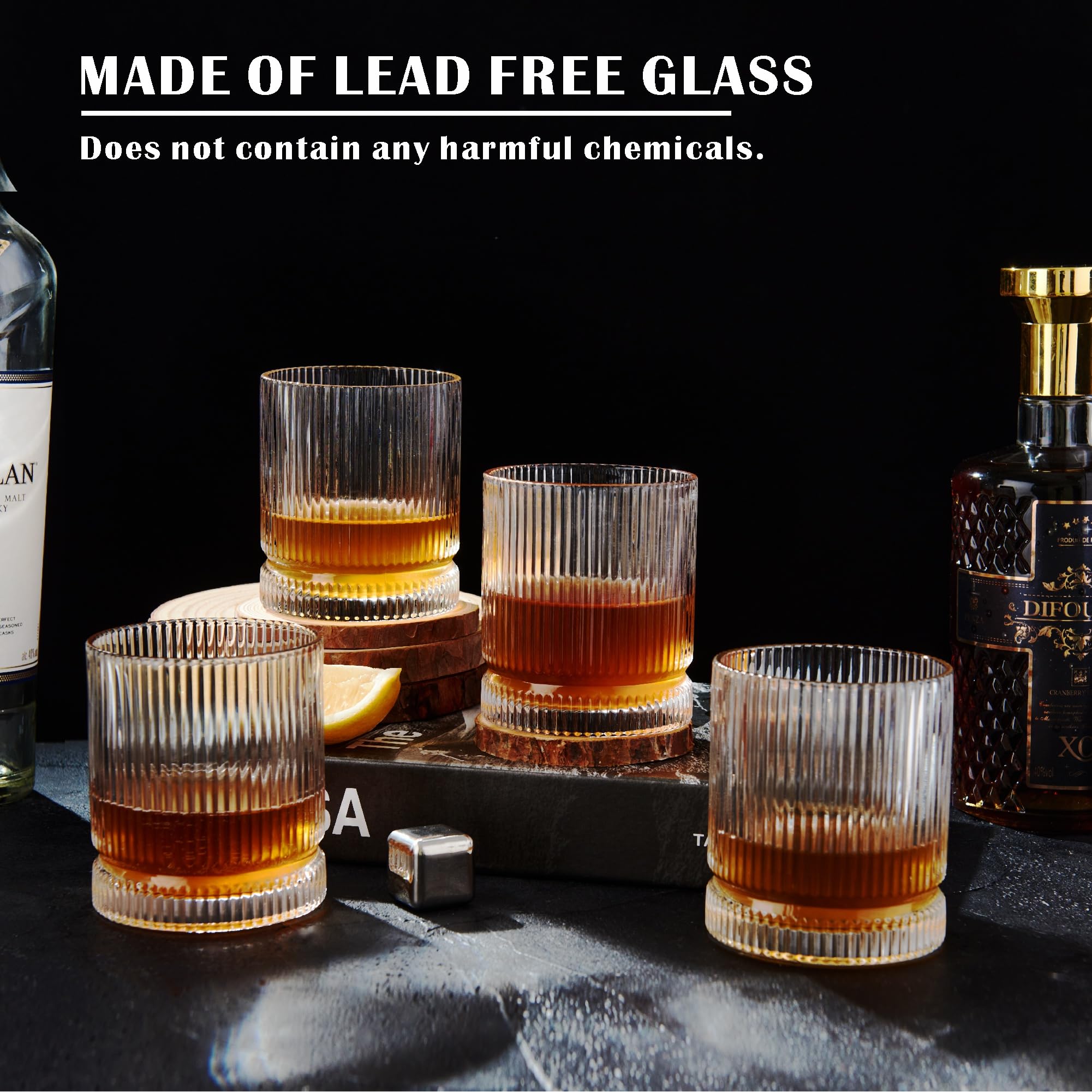 VUNDO 12 oz whiskey pour showcases clarity and color.