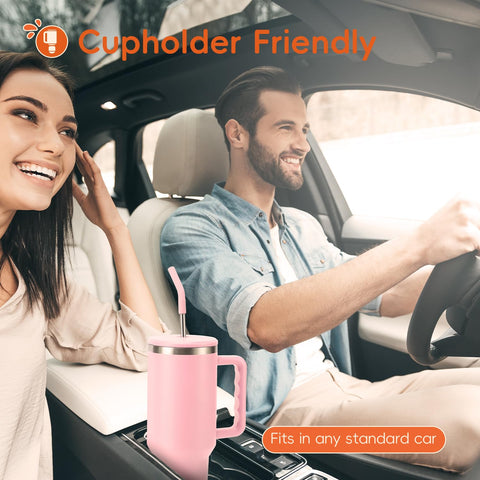 VUSIGN 40oz tumbler car-holder compatible design for travel.