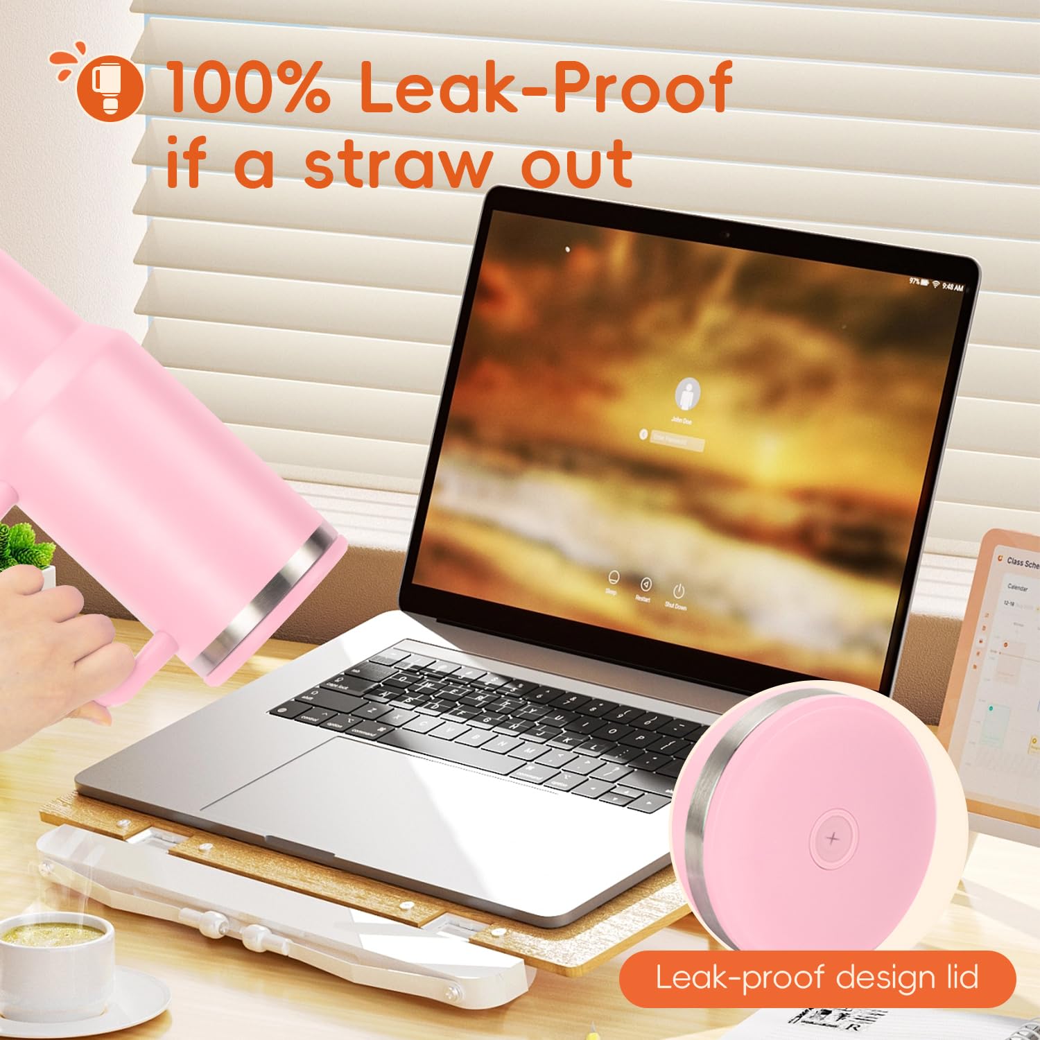 VUSIGN leak-proof straw lid prevents spills during commutes.