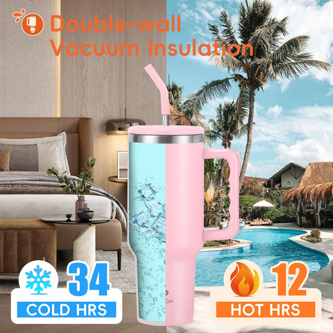 VUSIGN tumbler in hand highlighting ergonomic grip for comfortable carrying.