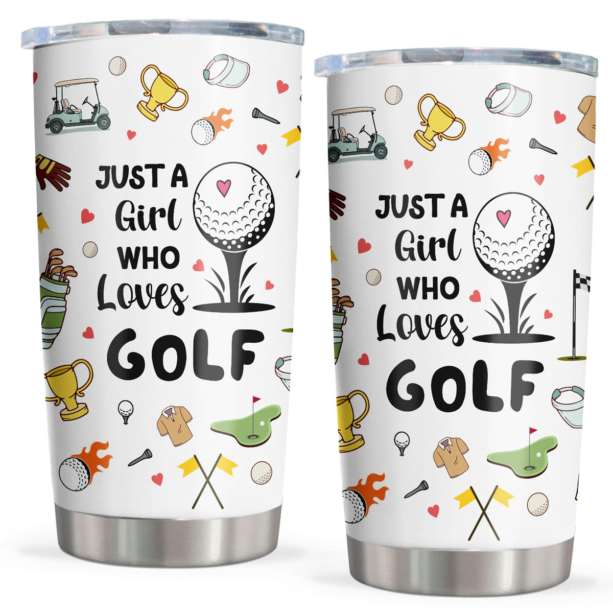 Vuxoye 20oz Christmas golf tumbler keeps drinks cold on the course