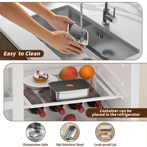 1L stainless steel container of the VVU&CCO lunch box is durable and easy to clean.