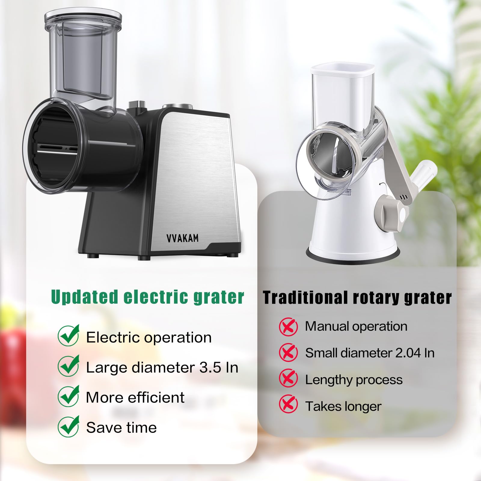VVAKAM easy-press operation for fast, hands-free processing.