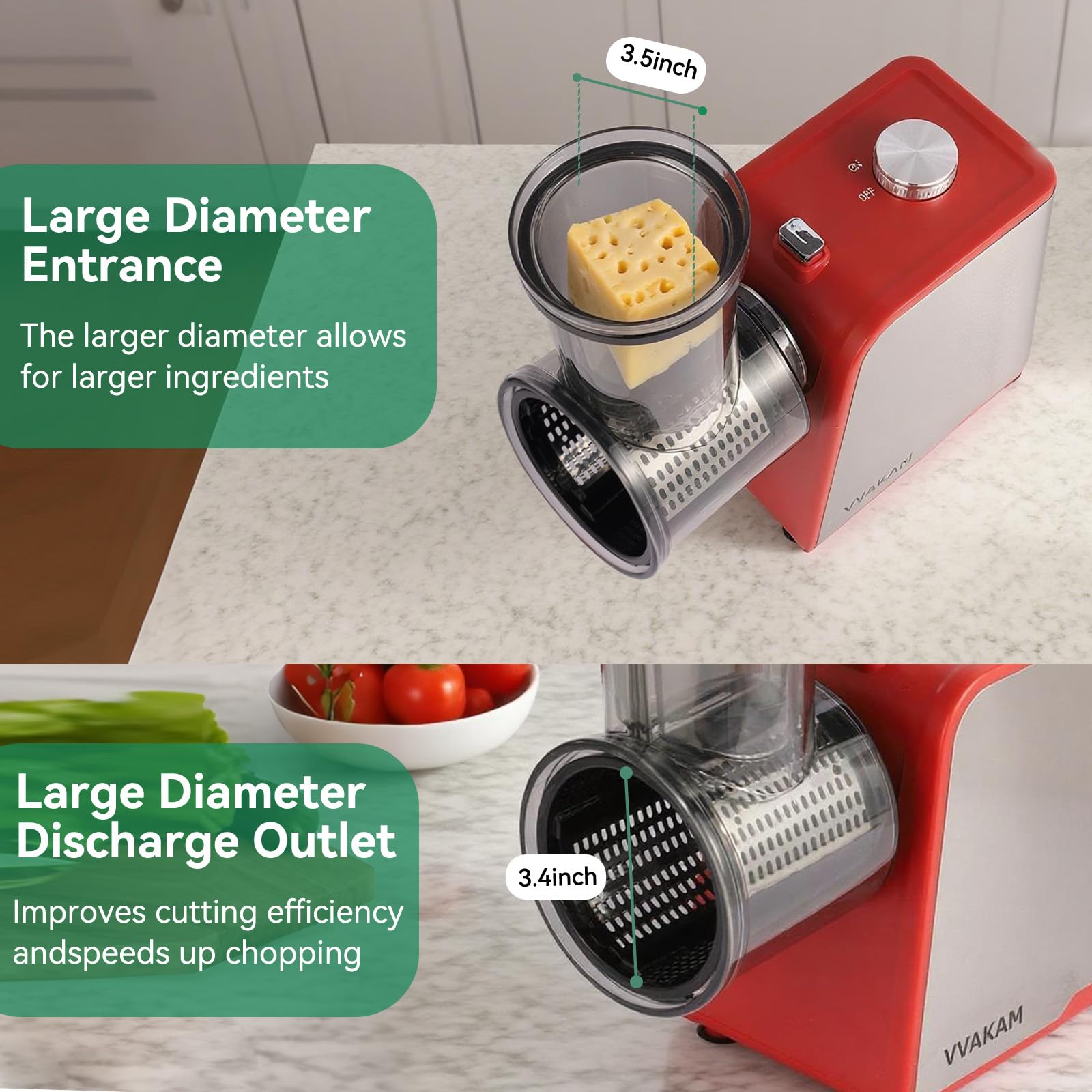 VVAKAM five-blade set enabling versatile shredding and slicing.
