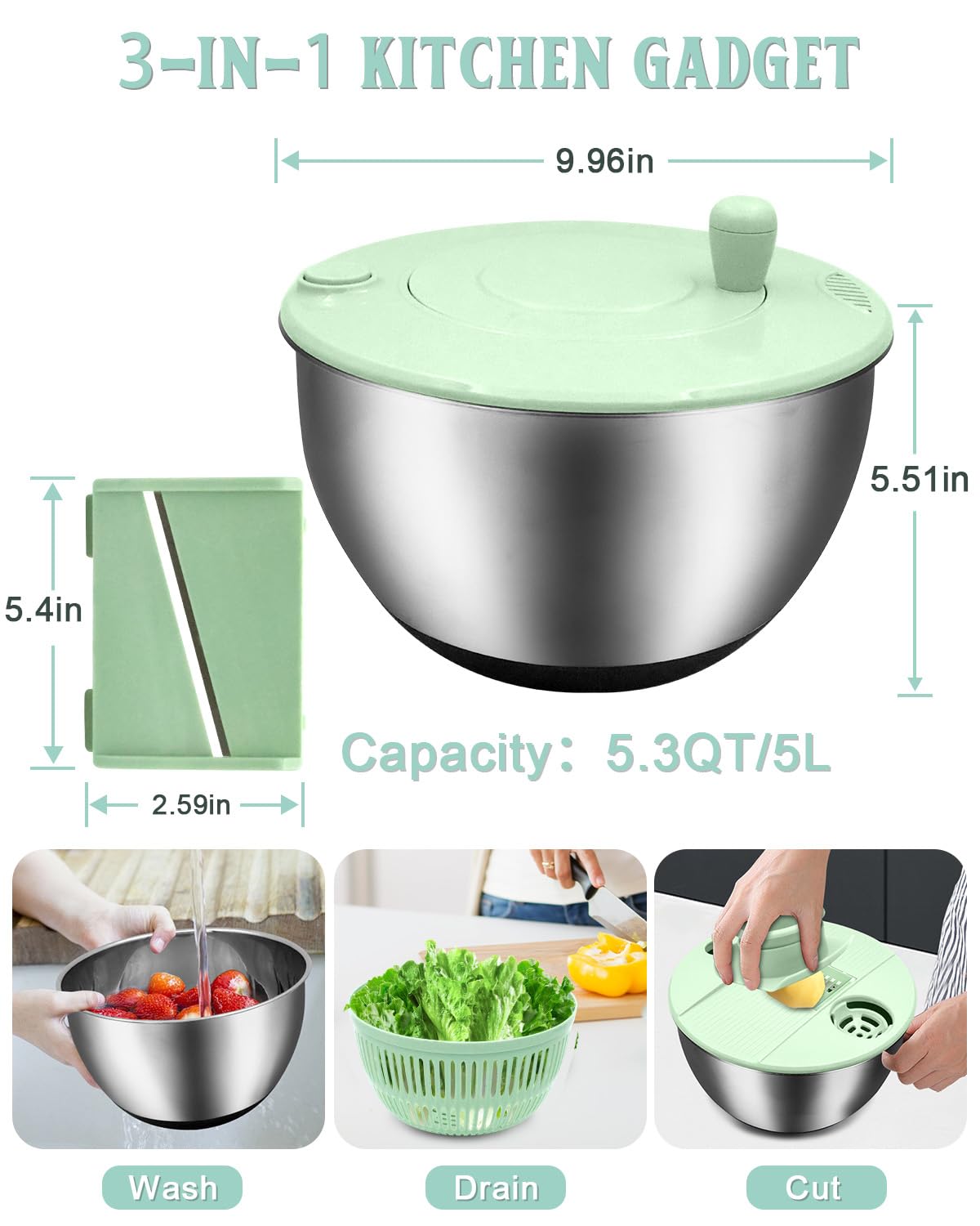 VVAKAM non-slip base keeps the spinner steady during use.