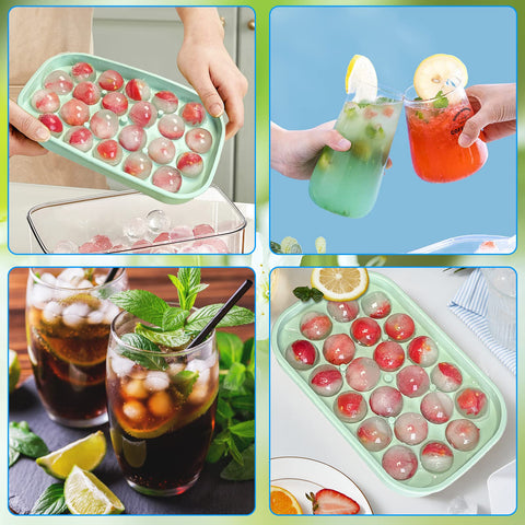 VVAYHUA green and pink double trays enable easy, mess-free ice ball making.
