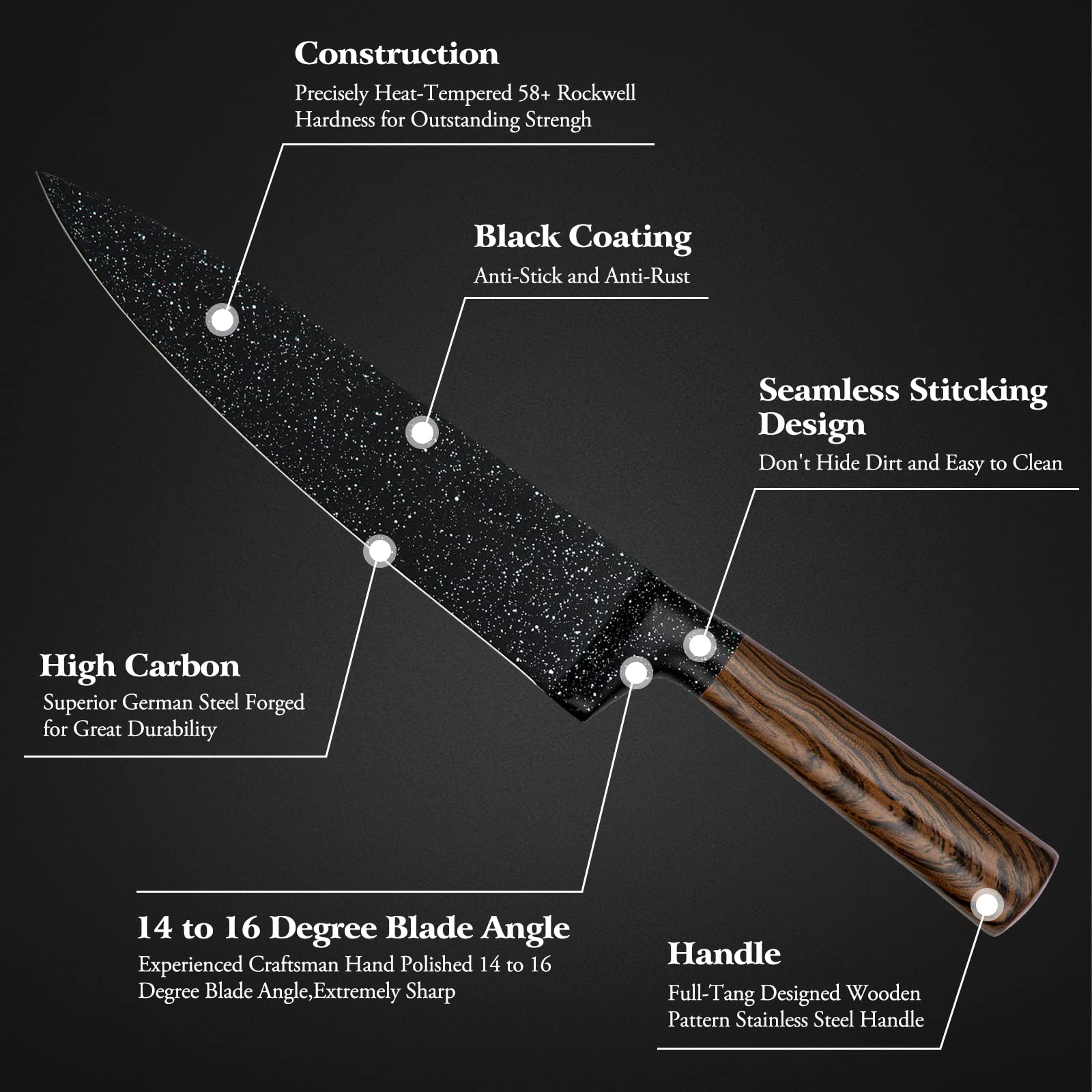 Vvwgkpk 5-inch utility knife prepared for precise kitchen tasks.