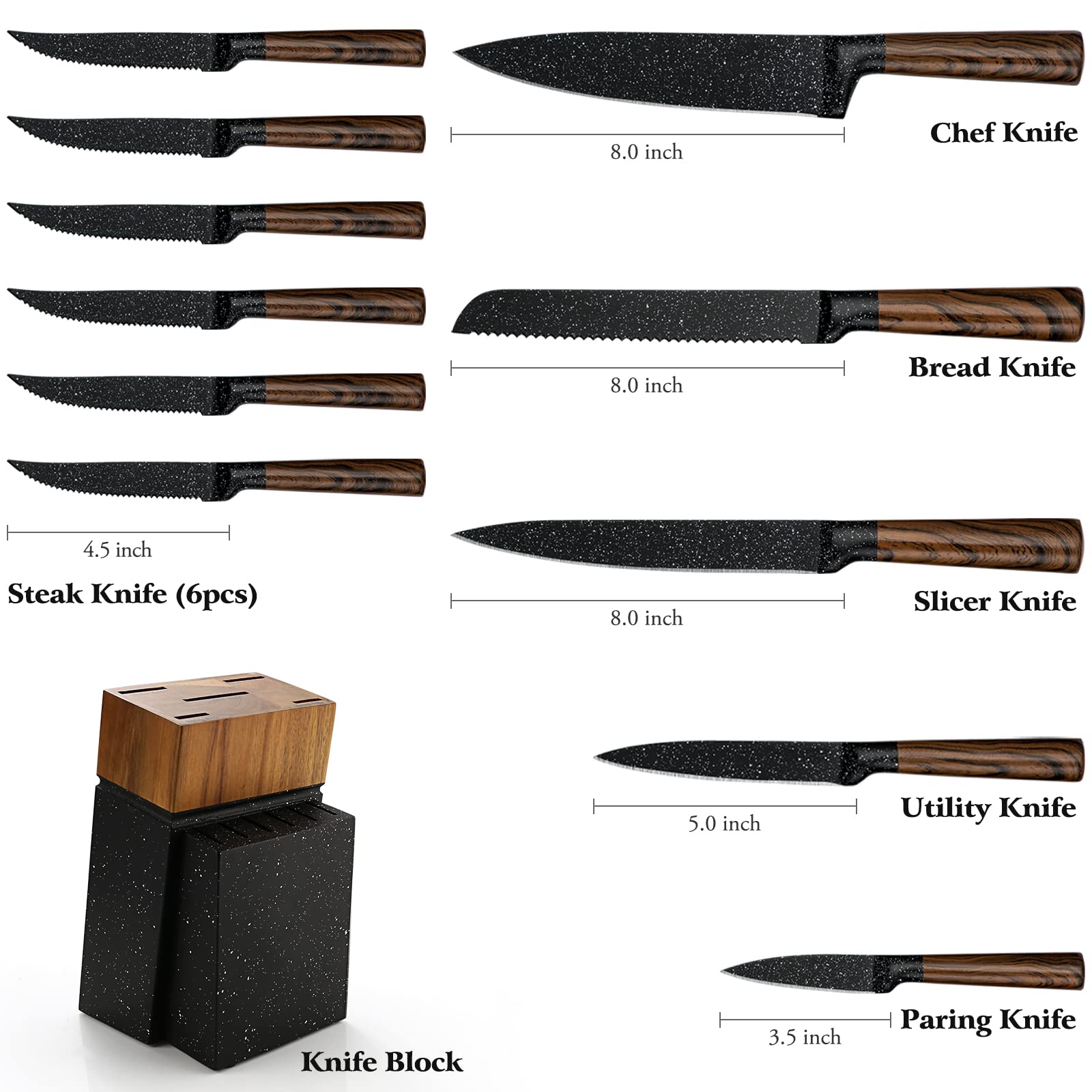 Vvwgkpk 8-inch chef knife close-up showcasing razor-sharp German stainless steel blade.
