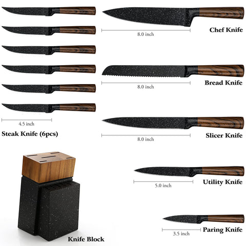 Vvwgkpk 8-inch chef knife close-up showcasing razor-sharp German stainless steel blade.