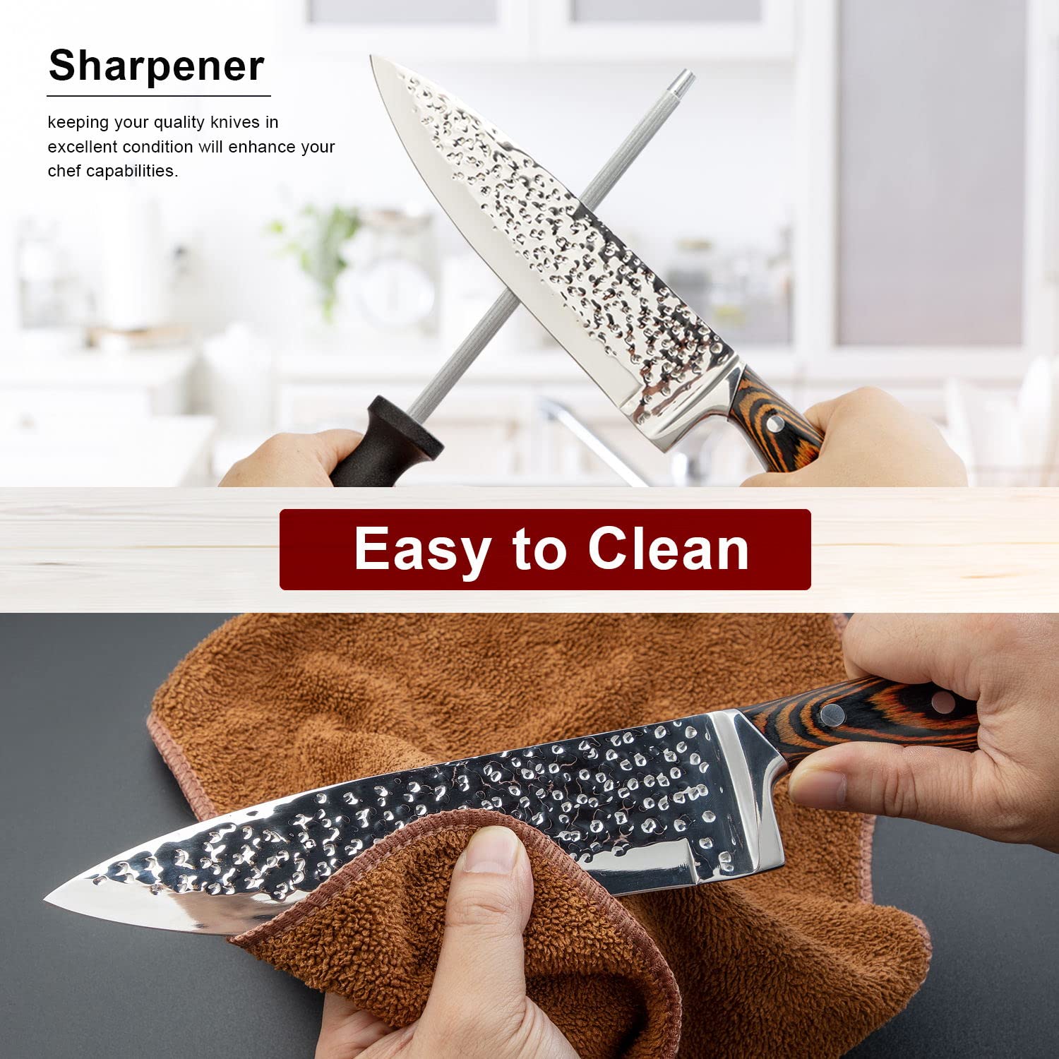 Vvwgkpk 8-inch bread knife for clean, even slices.