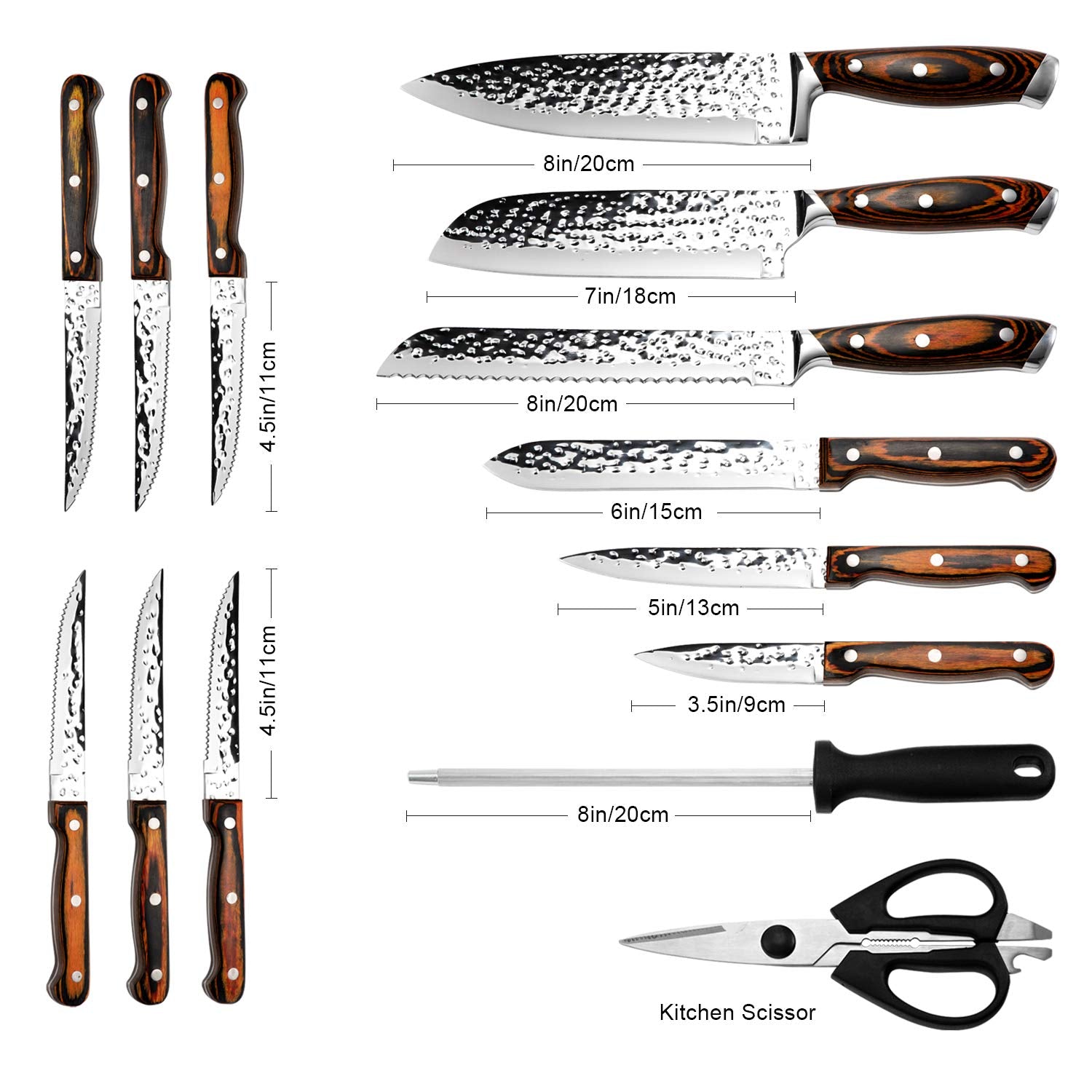 Vvwgkpk 8-inch chef knife with ultra sharp blade for precise slicing.