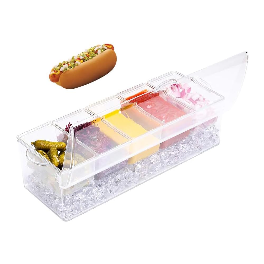 VWMYQ condiment server sits beautifully on a buffet for salads.