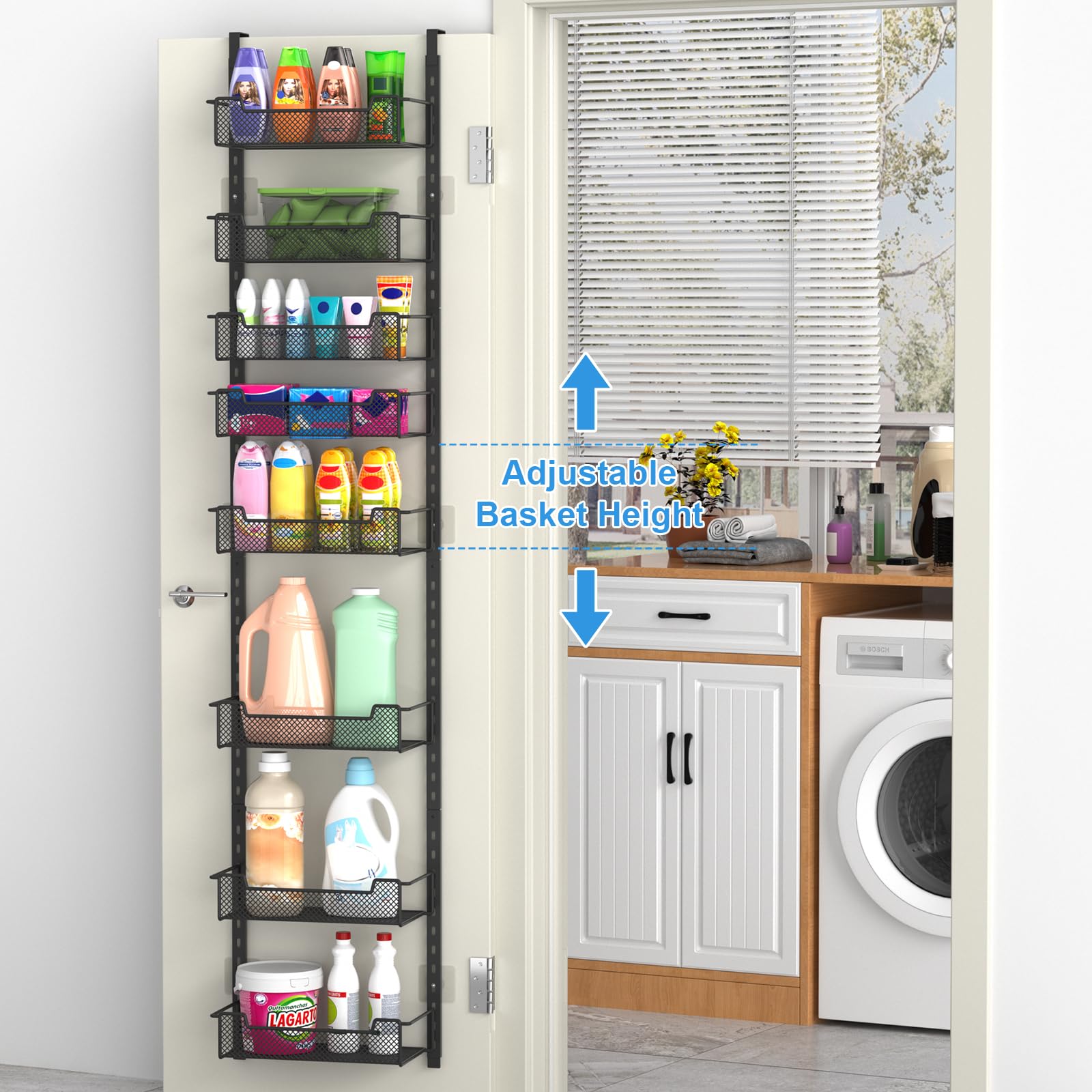 VyGrow 8-tier basket rack helps declutter kitchen shelves and bathroom essentials.
