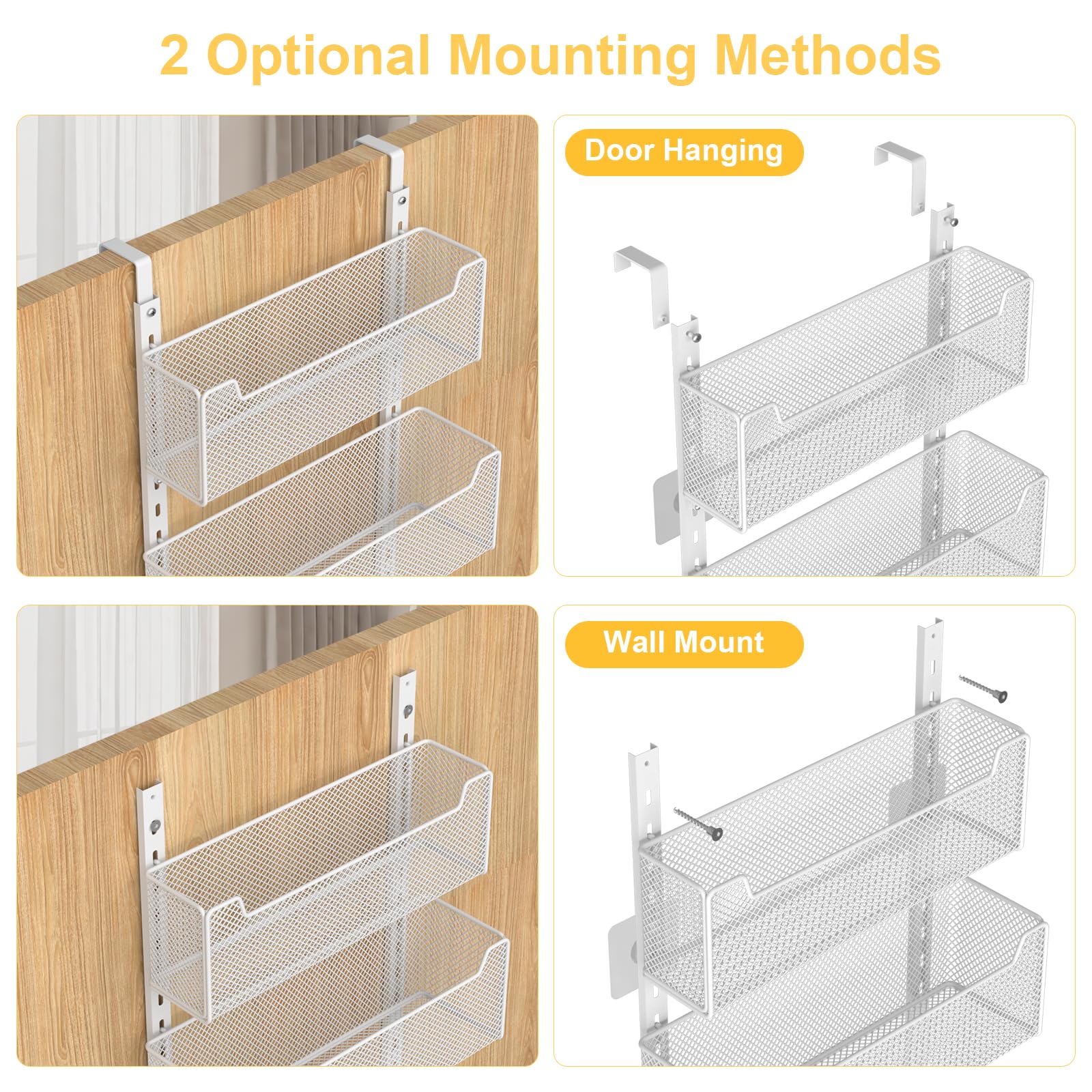 VyGrow adjustable basket spacing adapts to tall bottles and short jars.