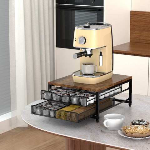 VyGrow coffee pod holder with drawer open for easy pod access and refills.